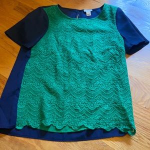 J crew factory embroidery chiffon shirt